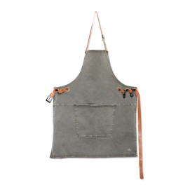 Tablier BBQ en coton gris vert