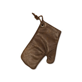 Gant de cuisine en cuir vintage marron